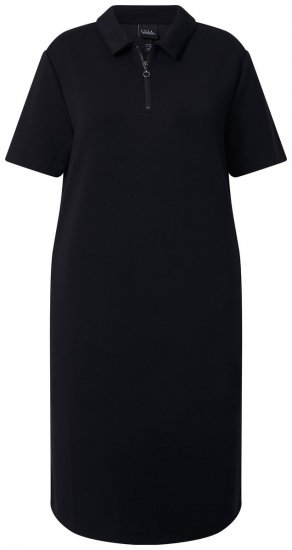 Ulla Popken 848105 Sweatjurk Zwart - Kleedjes - Jurken in alle maten