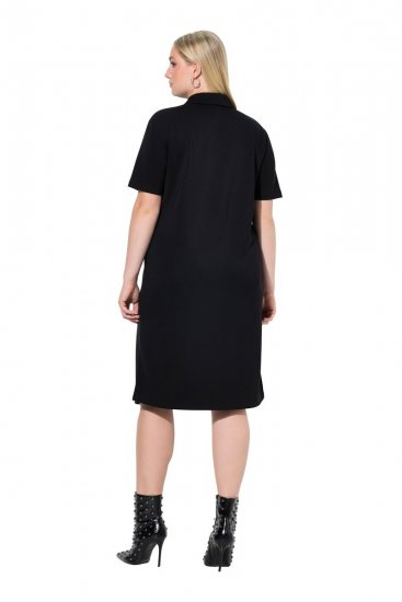 Ulla Popken 848105 Sweatjurk Zwart - Kleedjes - Jurken in alle maten