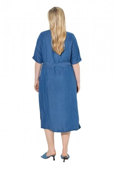 Ulla Popken 848491 Blousejurk Denimblauw - Midi jurken - Midi jurken in grote maten