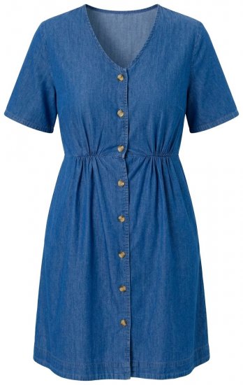 Ulla Popken 848597 Blousejurk Denimblauw - Blousejurken - 