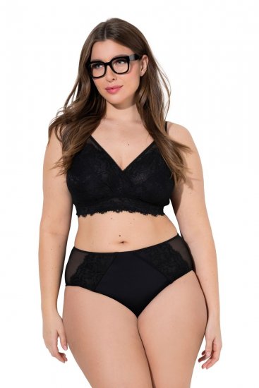 Ulla Popken 848693 Boxershorts met kant Zwart - Slips - 