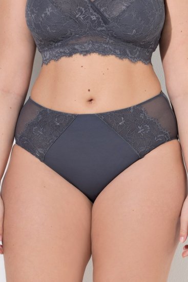Ulla Popken 848693 Slips met kant Antraciet - Slips - 