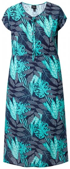 Ulla Popken 848696 Bedrukte jurk Donkerblauw - Zomerjurken - Zomerjurken in grote maten