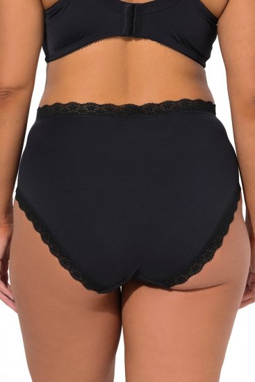 Ulla Popken 848803 Slips met kant 3-pack Zwart - Slips - 