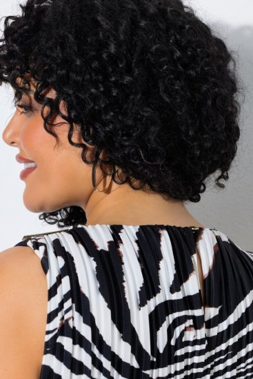 Ulla Popken 848948 Jurk met dierenprint Zwart - Zomerjurken - Zomerjurken in grote maten