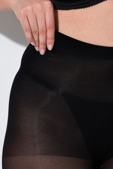 Ulla Popken 849047 Bedrukte panty 100 den Zwart - Panty's & sokken - 