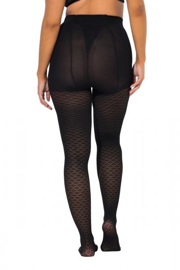 Ulla Popken 849050 Geruite panty Zwart - Panty's & sokken - 