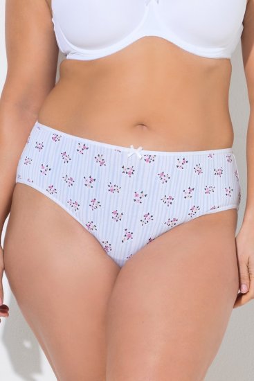 Ulla Popken 849098 Gebloemde slips 5-pack Lichtblauw - Slips - 