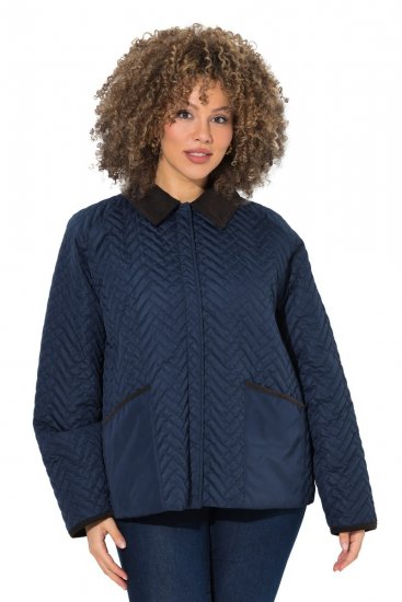 Ulla Popken 849111 Gewatteerd jack Donkerblauw - Jassen - Damesjassen in grote maten