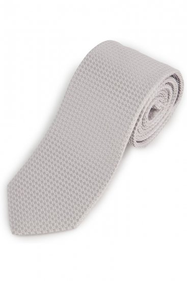 JP1880 849125 Stropdasset extra lang Mat zilver - Stropdassen en vlinderdassen - 