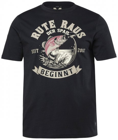 Men+ 547 T-shirt Rute Raus Zwart - T-shirts - Grote Maten T-shirts Heren