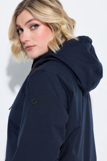 Ulla Popken 849619 Waterdichte HYPRAR jas met teddyvoering Donkerblauw - Jassen - Damesjassen in grote maten