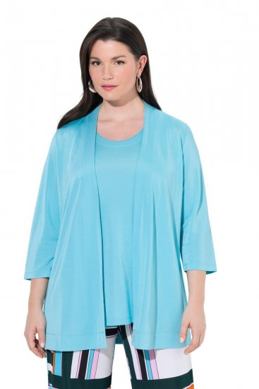 Ulla Popken 849620 Jasje Blauw - Jassen - Damesjassen in grote maten