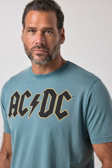 JP1880 849790 AC/DC Classic Logo T-shirt Turkooisblauw - Band T-shirts - Band T-shirts in grote maten