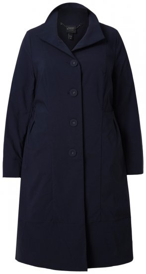 Ulla Popken 849803 Stretch jas met hoge kraag Donkerblauw - Jassen - Jassen in grote maten