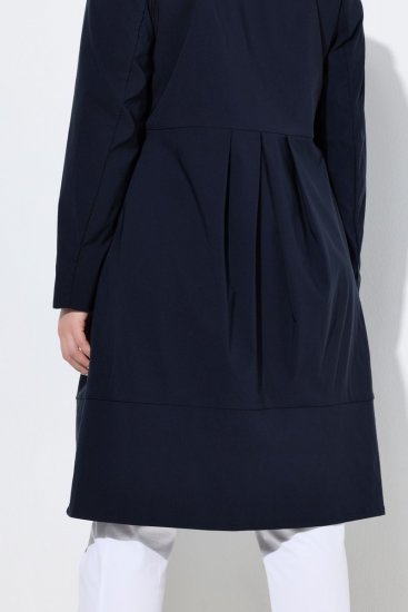 Ulla Popken 849803 Stretch jas met hoge kraag Donkerblauw - Jassen - Jassen in grote maten