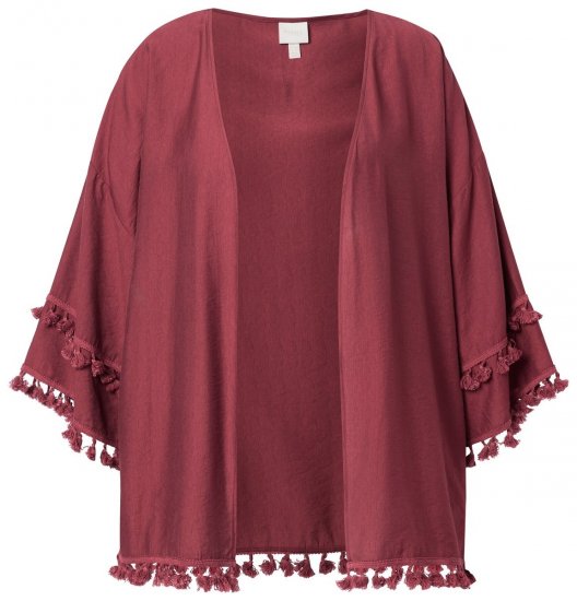 Ulla Popken 849860 Kimono Roestrood - Vesten - Vesten in grote maten voor dames