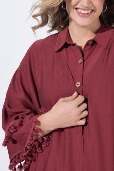 Ulla Popken 849860 Kimono Roestrood - Vesten - Vesten in grote maten voor dames