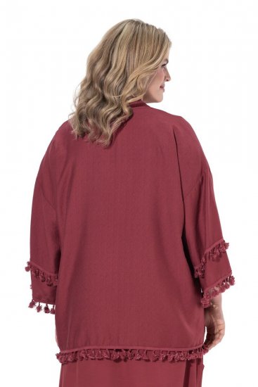 Ulla Popken 849860 Kimono Roestrood - Vesten - Vesten in grote maten voor dames