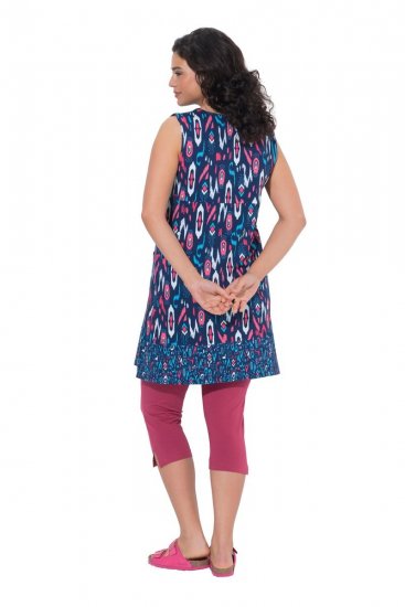 Ulla Popken 849887 Mouwloze jersey jurk Donkerblauw - Jersey jurken - 
