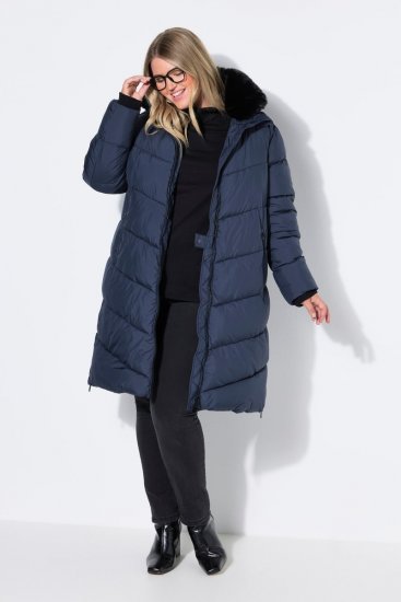 Ulla Popken 850041 Gewatteerde jas Donkerblauw - Jassen - Jassen in grote maten