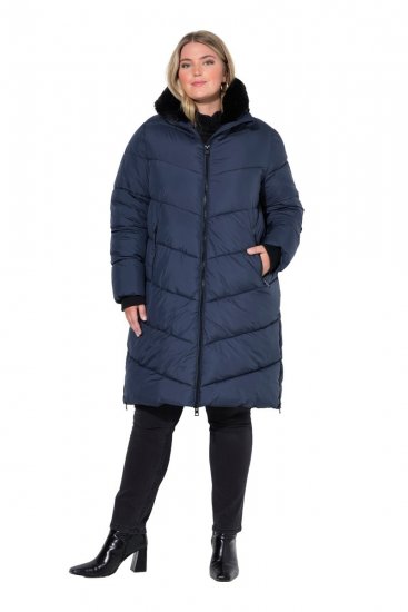 Ulla Popken 850041 Gewatteerde jas Donkerblauw - Jassen - Jassen in grote maten