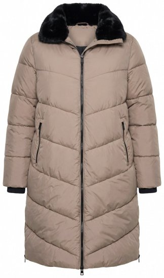 Ulla Popken 850041 Gewatteerde jas Taupe - Jassen - Jassen in grote maten