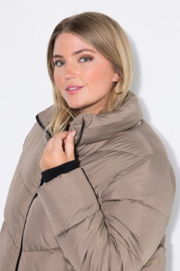 Ulla Popken 850041 Gewatteerde jas Taupe - Jassen - Jassen in grote maten