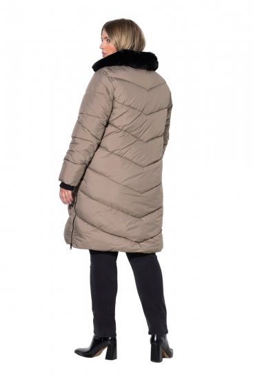 Ulla Popken 850041 Gewatteerde jas Taupe - Jassen - Jassen in grote maten