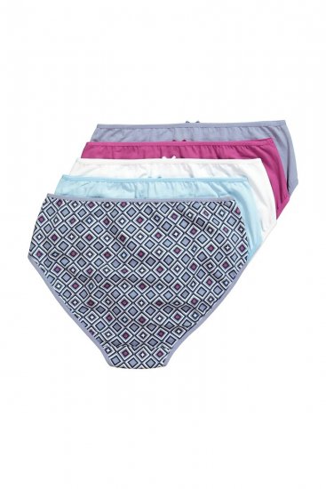 Ulla Popken 850077 Bedrukte slips 5-pack Lichtblauw - Slips - 