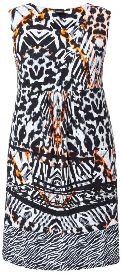 Ulla Popken 850175 Mouwloze jersey jurk met zakken Zwart - Zomerjurken - Zomerjurken in grote maten