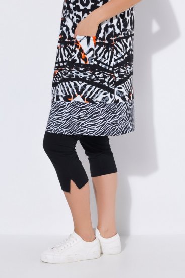 Ulla Popken 850175 Mouwloze jersey jurk met zakken Zwart - Zomerjurken - Zomerjurken in grote maten