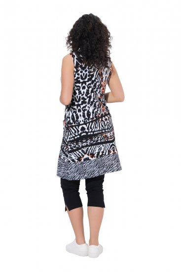 Ulla Popken 850175 Mouwloze jersey jurk met zakken Zwart - Zomerjurken - Zomerjurken in grote maten