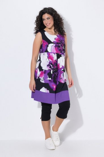 Ulla Popken 850175 Mouwloze jersey jurk met zakken Lila - Jersey jurken - 
