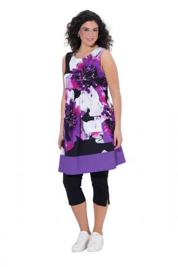 Ulla Popken 850175 Mouwloze jersey jurk met zakken Lila - Jersey jurken - 