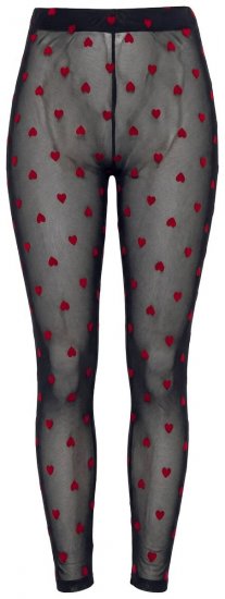 Ulla Popken 850264 Bedrukte panty legging Zwart - Panty's & sokken - 