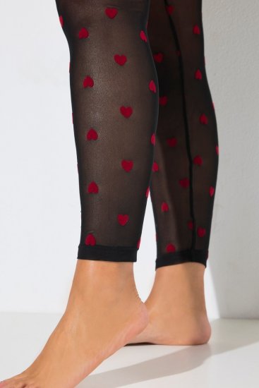 Ulla Popken 850264 Bedrukte panty legging Zwart - Panty's & sokken - 