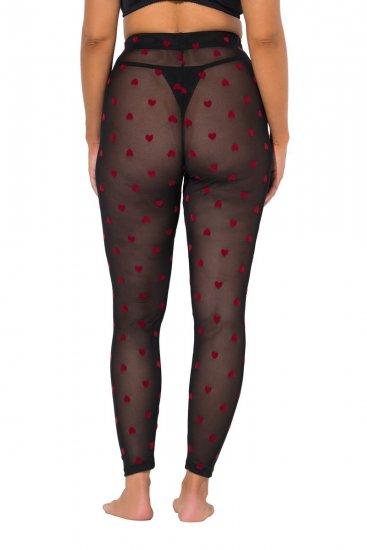 Ulla Popken 850264 Bedrukte panty legging Zwart - Panty's & sokken - 