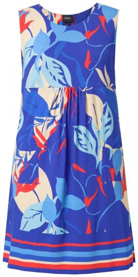 Ulla Popken 850367 Bedrukte jersey jurk Donkerblauw - Jersey jurken - 