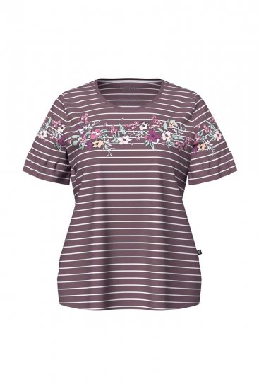 Ulla Popken 850403 Pyjama met bloemenprint Bruin - Pyjama's en Loungewear - 