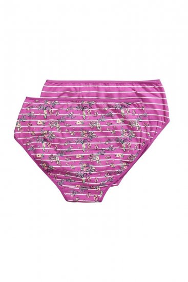 Ulla Popken 850538 Gebloemde slips van biologisch katoen 2-pack Violet - Slips - 