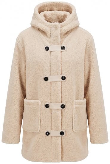 Ulla Popken 850589 Teddy jack Gebroken wit - Jassen - Damesjassen in grote maten