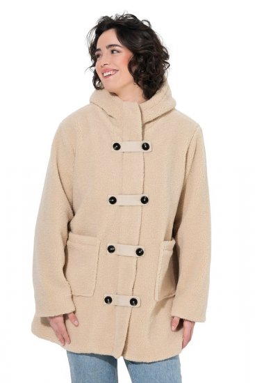 Ulla Popken 850589 Teddy jack Gebroken wit - Jassen - Damesjassen in grote maten