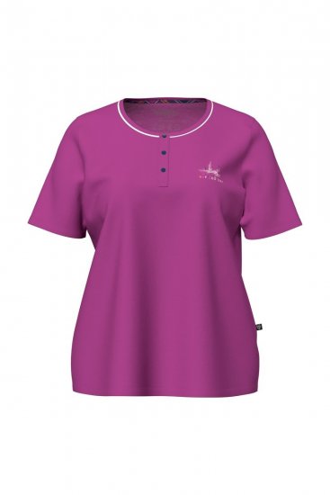 Ulla Popken 850864 3-delige pyjamaset met ruitjes Violet - Pyjama's en Loungewear - 