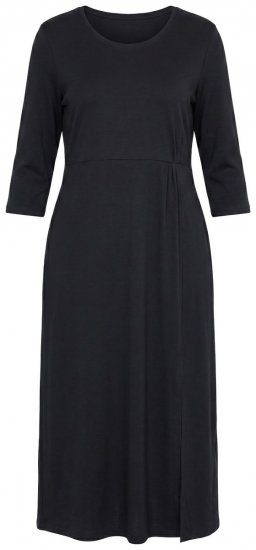 Ulla Popken 850910 Maxi-jurk met driekwartmouwen Zwart - Maxi jurken - Maxi jurken in grote maten