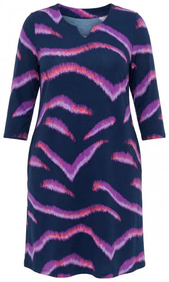 Ulla Popken 850920 Jersey jurk Donkerblauw - Kleedjes - Jurken in alle maten