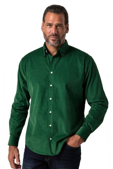 JP1880 850921 Ribfluwelen overhemd met lange mouwen Bosgroen TALL - TALL overhemden - TALL overhemden met extra lengte