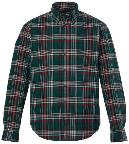 JP1880 850923 Geruit overhemd met lange mouwen Bosgroen TALL - TALL overhemden - TALL overhemden met extra lengte