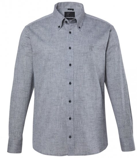 JP1880 850931 Chambray overhemd met lange mouwen Zwart TALL - TALL overhemden - TALL overhemden met extra lengte