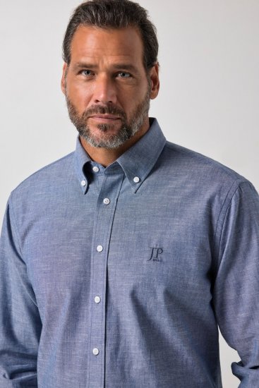 JP1880 850931 Chambray overhemd met lange mouwen Denimblauw TALL - TALL overhemden - TALL overhemden met extra lengte